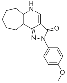 5,6,7,8,9,10-HEXAHYDRO-2-(4-METHOXYPHENYL)CYCLOHEPTA[B]PYRAZOLO[3,4-D]PYRIDIN-3(2H)-ONE CAS#: 111205-55-1