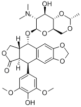 (5R-(5alpha,5abeta,8aalpha,9beta))-9-((2-Deoxy-2-(dimethylamino)-4,6-O-ethylidene-beta-D-glucopyranosyl)oxy)-5,8,8a,9-tetrahydro-5-(4-hydroxy-3,5-dimethoxyphenyl)furo[3',4':6,7]naphtho[2,3-d]-1,3-dioxol-6(5aH)-one CAS#: 105655-99-0