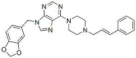 6-(4-Cinnamyl-1-piperazinyl)-9-[(3,4-methylenebisoxyphenyl)methyl]-9H-purine CAS#: 24932-87-4