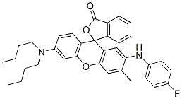 6'-(Dibutylamino)-2'-(4-fluoroanilino)-3'-methylspiro[isobenzofuran-1(3H),9'-[9H]xanthen]-3-one CAS#: 102275-34-3