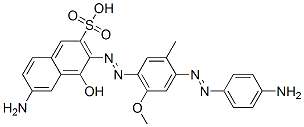 6-amino-3-[[4-[(4-aminophenyl)azo]-6-methoxy-m-tolyl]azo]-4-hydroxynaphthalene-2-sulphonic acid CAS#: 25180-12-5