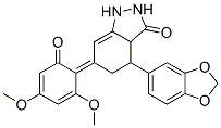 (6E)-4-benzo[1,3]dioxol-5-yl-6-(2,4-dimethoxy-6-oxo-1-cyclohexa-2,4-di enylidene)-2,3a,4,5-tetrahydro-1H-indazol-3-one CAS#: 111570-63-9