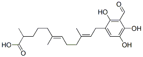 (6E,10E)-12-(3-Formyl-2,4,5-trihydroxyphenyl)-2,6,10-trimethyl-6,10-dodecadienoic acid CAS#: 105064-31-1