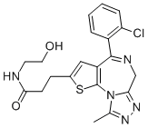 6H-Thieno(3,2-f)(1,2,4)triazolo(4,3-a)(1,4)diazepine-2-propanamide, 4- (2-chlorophenyl)-N-(2-hydroxyethyl)-9-methyl- CAS#: 105219-71-4