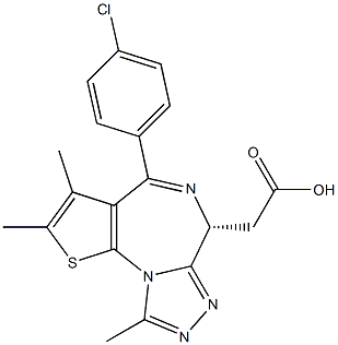 6H-Thieno[3,2-f][1,2,4]triazolo[4,3-a][1,4]diazepine-6-acetic acid, 4-(4-chlorophenyl)-2,3,9-triMethyl-, (6R)- CAS#: 202592-24-3