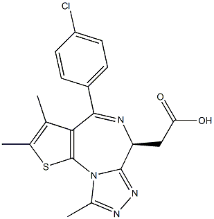 6H-Thieno[3,2-f][1,2,4]triazolo[4,3-a][1,4]diazepine-6-acetic acid, 4-(4-chlorophenyl)-2,3,9-triMethyl-, (6S)- CAS#: 202592-23-2