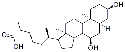 (6R)-6-[(3R,5S,7R,10S,13R)-3,7-dihydroxy-10,13-dimethyl-2,3,4,5,6,7,8,9,11,12,14,15,16,17-tetradecahydro-1H-cyclopenta[a]phenanthren-17-yl]-2-methylheptanoic acid CAS#: 17974-66-2