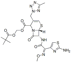 (6R,7R)-7-[(Z)-2-(2-Aminothiazol-4-yl)-2-methoxyiminoacetylamino]-3-[(5-methyl-2H-tetrazol-2-yl)methyl]-8-oxo-5-thia-1-azabicyclo[4.2.0]oct-3-ene-2-carboxylic acid pivaloyloxymethyl ester CAS#: 104712-44-9