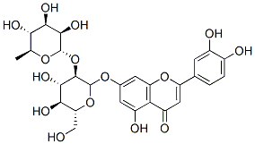 7-[(2S,3R,4S,5S,6R)-4,5-dihydroxy-6-(hydroxymethyl)-3-[(2S,3R,4R,5R,6S)-3,4,5-trihydroxy-6-methyl-oxan-2-yl]oxy-oxan-2-yl]oxy-2-(3,4-dihydroxyphenyl)-5-hydroxy-chromen-4-one CAS#: 25694-72-8
