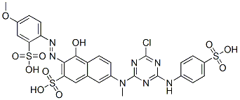 7-[[4-chloro-6-[(4-sulphophenyl)amino]-1,3,5-triazin-2-yl]methylamino]-4-hydroxy-3-[(4-methoxy-2-sulphophenyl)azo]naphthalene-2-sulphonic acid CAS#: 14408-24-3