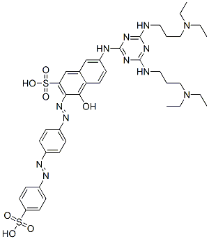7-[4,6-Bis[3-(diethylamino)propylamino]-1,3,5-triazin-2-ylamino]-4-hydroxy-3-[4-(4-sulfophenylazo)phenylazo]-2-naphthalenesulfonic acid CAS#: 106116-99-8