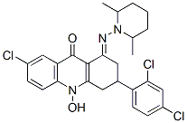 7-Chloro-3-[2,4-dichlorophenyl]-1-[[2,6-dimethyl-1-piperidinyl]imino]- 1,3,4,10-tetrahydro-10-hydroxy-9(2H)-acridinone CAS#: 102192-59-6