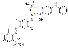 7-anilino-3-[[4-[(2,4-dimethyl-6-sulphophenyl)azo]-6-methoxy-m-tolyl]azo]-4-hydroxynaphthalene-2-sulphonic acid CAS#: 25188-53-8