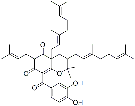 8-(3,4-Dihydroxybenzoyl)-3,4a-bis(3,7-dimethyl-2,6-octadienyl)-4,4a-dihydro-2,2-dimethyl-6-(3-methyl-2-butenyl)-2H-1-benzopyran-5,7(3H,6H)-dione CAS#: 24390-51-0