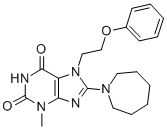 8-(Hexahydro-1H-azepin-1-yl)-3,7-dihydro-3-methyl-7-(2-phenoxyethyl)-1 H-purine-2,6-dione CAS#: 105522-56-3