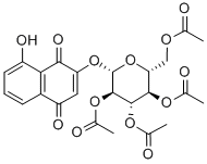 8-Hydroxy-2-((2,3,4,6-tetra-O-acetyl-beta-D-glucopyranosyl)oxy)-1,4-na phthalenedione CAS#: 111364-61-5