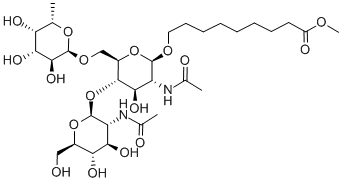 8-Methoxycarbonyloctyl2-acetamido-4-O-(2-acetamido-2-deoxy-b-D-glucopyranosyl)-2-deoxy-6-O-(a-L-fucopyranosyl)-b-D-glucopyranoside CAS#: 106445-35-6