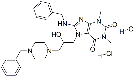8-(benzylamino)-7-[3-(4-benzylpiperazin-1-yl)-2-hydroxy-propyl]-1,3-di methyl-purine-2,6-dione dihydrochloride CAS#: 105319-52-6