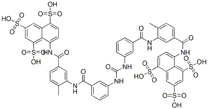 8,8'-[carbonylbis[imino-3,1-phenylenecarbonylimino(4-methyl-3,1-phenylene)carbonylimino]]bisnaphthalene-1,3,5-trisulphonic acid CAS#: 145-63-1