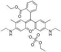 9-[2-(ethoxycarbonyl)phenyl]-3,6-bis(ethylamino)-2,7-dimethylxanthylium ethyl sulphate CAS#: 26694-69-9