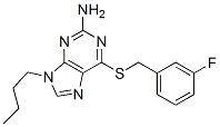 9-butyl-6-[(3-fluorophenyl)methylsulfanyl]purin-2-amine CAS#: 1581-22-2