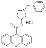9H-Xanthene-9-carboxylic acid, 1-(phenylmethyl)-3-pyrrolidinyl ester, hydrochloride CAS#: 102584-98-5