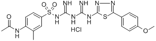 Acetamide, N-(4-(((imino((imino((5-(4-methoxyphenyl)-1,3,4-thiadiazol- 2-yl)amino)methyl)amino)methyl)amino)sulfonyl)-2-methylphenyl)-, monoh ydrochloride CAS#: 109193-53-5