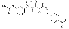 Acetic acid, (((2-amino-6-benzothiazolyl)sulfonyl)amino)oxo-, ((4-nitr ophenyl)methylene)hydrazide CAS#: 108679-70-5
