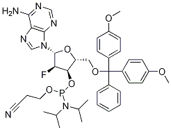 Adenosine, 5'-O-[bis(4-Methoxyphenyl)phenylMethyl]-2'-fluoro-2'-deoxy-, 3'-[2-cyanoethyl bis(1-Methylethyl)phosphoraMidite] CAS#: 252770-65-3