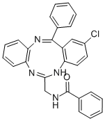 BENZAMIDE, N-((2-CHLORO-13-PHENYL-5H-DIBENZO(d,h)(1,3,6)TRIAZONIN-6-YL )METHYL)- CAS#: 107469-97-6