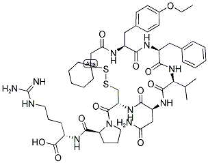 BETA-MERCAPTO-BETA,BETA-CYCLOPENTAMETHYLENE-PROPIONYL-TYR(ET)-PHE-VAL-ASN-CYS-PRO-ARG-OH CAS#: 110567-67-4