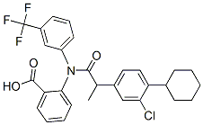 Benzoic  acid,  2-[[2-(3-chloro-4-cyclohexylphenyl)-1-oxopropyl][3-(trifluoromethyl)phenyl]amino]- CAS#: 24201-10-3