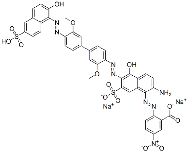 Benzoic acid, 2-[[2-amino-5-hydroxy-6-[ [4'-[(2-hydroxy-6-sulfo-1-naphthalenyl)azo]-3,3'-dimethoxy [1,1'-biphenyl]-4-yl]azo]-7-sulfo-1-naphthaleny l]azo]-5-nitro-, disodium salt CAS#: 101200-51-5