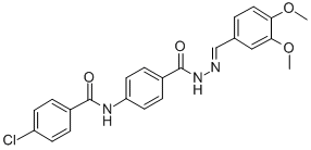 Benzoic acid, 4-((4-chlorobenzoyl)amino)-, ((3,4-dimethoxyphenyl)methy lene)hydrazide CAS#: 100278-32-8