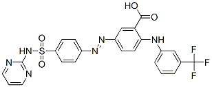 Benzoic  acid,  5-[[4-[(2-pyrimidinylamino)sulfonyl]phenyl]azo]-2-[[3-(trifluoromethyl)phenyl]amino]-  (9CI) CAS#: 110679-67-9