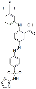 Benzoic  acid,  5-[[4-[(2-thiazolylamino)sulfonyl]phenyl]azo]-2-[[3-(trifluoromethyl)phenyl]amino]-  (9CI) CAS#: 110679-68-0