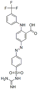 Benzoic  acid,  5-[[4-[[(aminoiminomethyl)amino]sulfonyl]phenyl]azo]-2-[[3-(trifluoromethyl)phenyl]amino]-  (9CI) CAS#: 110679-70-4