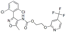 CARBAMIC ACID, [3-(2,6-DICHLOROPHENYL)-5-METHYL-4-ISOXAZOLYL]-, 2-[[4-(TRIFLUOROMETHYL)-2-PYRIDINYL]OXY]ETHYL ESTER CAS#: 257284-80-3