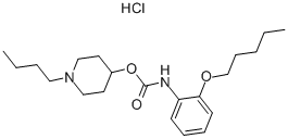 Carbamic acid, (2-(pentyloxy)phenyl)-, 1-butyl-4-piperidinyl ester, mo nohydrochloride CAS#: 105384-11-0