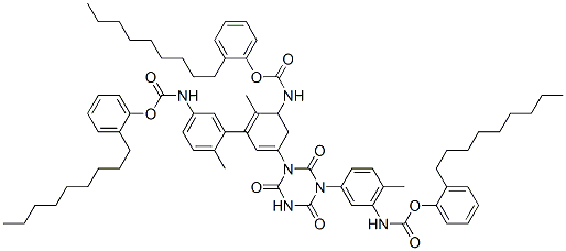 Carbamic acid, dihydro-5-2-methyl-5-(nonylphenoxy)carbonylaminophenyl-2,4,6-trioxo-1,3,5-triazine-1,3(2H,4H)-diylbis(6-methyl-3,1-phenylene)bis-, bis(nonylphenyl) ester CAS#: 114162-62-8