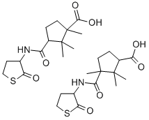 Cyclopentanecarboxylic acid, 3-(((2-oxotetrahydro-3-thienyl)amino)carb onyl)-1(and 3),2,2-trimethyl- CAS#: 105441-20-1