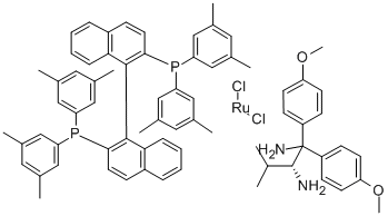 Dichloro{(R)-(+)-2,2'-bis[di(3,5-xylyl)phosphino]-1,1'-binaphthyl}[(2R)-(-)-1,1-bis(4-methoxyphenyl)-3-methyl-1,2-butanediamine]ruthenium(II) CAS#: 220114-32-9