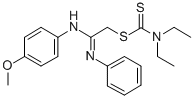 Diethylcarbamodithioic acid 2-((4-methoxyphenyl)amino)-2-(phenylimino) ethyl ester CAS#: 105858-88-6
