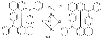 Dimethylammoniumdichlorotri(mu-chloro)bis[(R)-(+)-2,2'-bis(diphenylphosphino)-5,5',6,6',7,7',8,8'-octahydro-1,1'-binaphthyl]diruthenate(II) CAS#: 204933-84-6