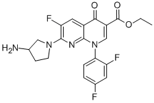 ETHYL7-(3-AMINO-1-PYRROLIDINYL)-6-FLUORO-1-(2,4-DIFLUOROPHENYL)-1,4-DIHYDRO-4-OXO-1,8-NAPHTHYRIDINE-3-CARBOXYLATE CAS#: 105152-95-2