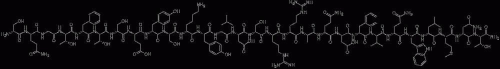 H-SER-GLN-GLY-THR-PHE-THR-SER-GLU-TYR-SER-LYS-TYR-LEU-ASP-SER-ARG-ARG-ALA-GLN-ASP-PHE-VAL-GLN-TRP-LEU-MET-ASN-THR-NH2 CAS#: 110084-95-2