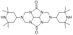 HEXAHYDRO-2,6-BIS(2,2,6,6-TETRAMETHYL-4-PIPERIDINYL)-1H,4H,5H,8H-2,3A,4A,6,7A,8A-HEXAAZACYCLOPENTA[DEF]FLUORENE-4,8-DIONE CAS#: 109423-00-9