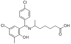 Heptanoic acid, 6-(((5-chloro-2-hydroxy-3-methylphenyl)(4-chlorophenyl )methylene)amino)- CAS#: 104775-11-3