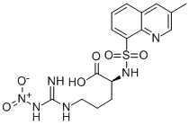 L-ORNITHINE, N5-[IMINO(NITROAMINO)METHYL]-N2-[(3-METHYL-8-QUINOLINYL)SULFONYL- CAS#: 203383-33-9