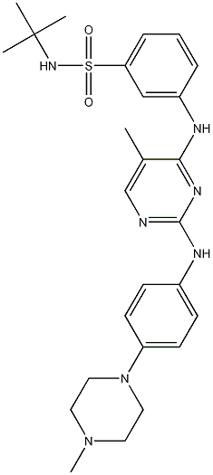 N-(1,1-Dimethylethyl)-3-[[5-methyl-2-[[4-(4-methyl-1-piperazinyl)phenyl]amino]-4-pyrimidinyl]amino]benzenesulfonamide CAS#: 936091-14-4